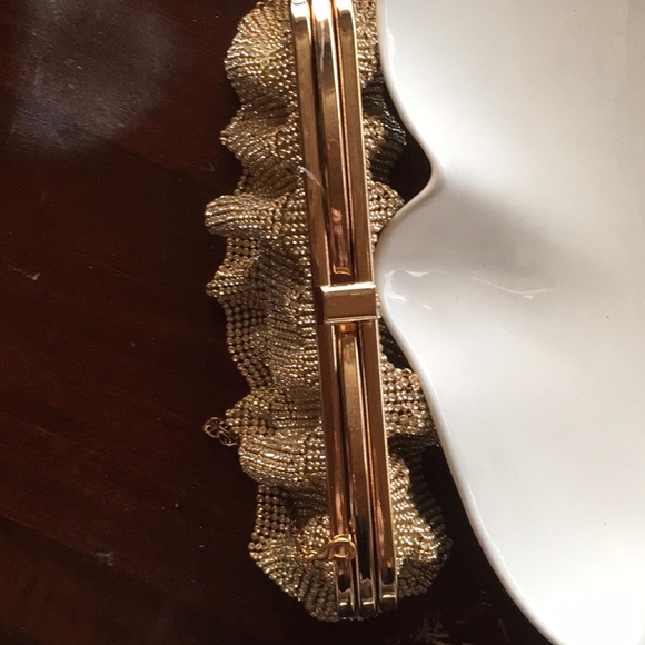 NWOT Natasha Rhinestone and Gold Clutch or shoulder bag - Picture 4 of 5